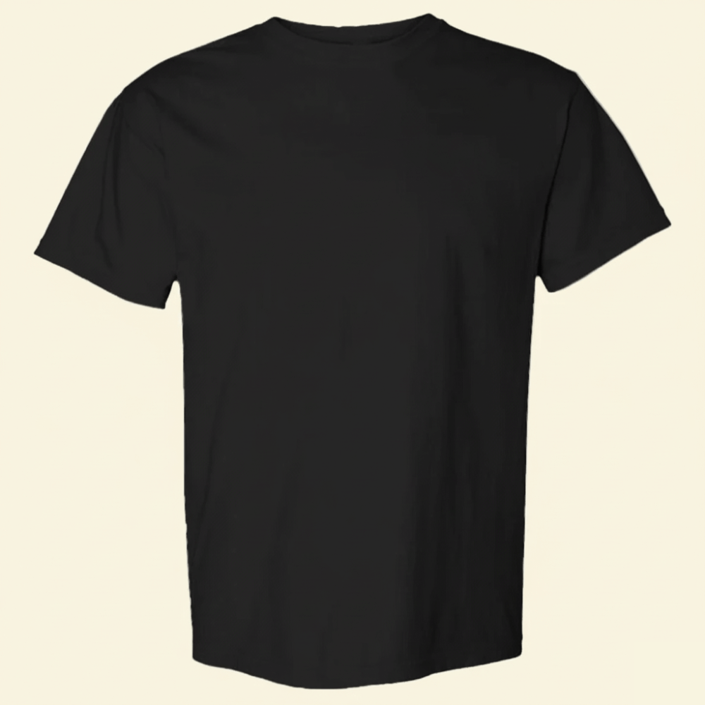 back view of the black short sleeve tee shirt