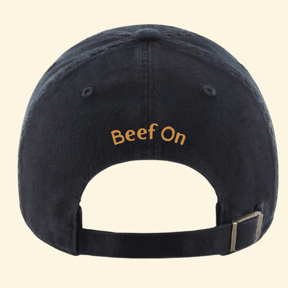 Black Cap with Gold 'Beef On' on the back
