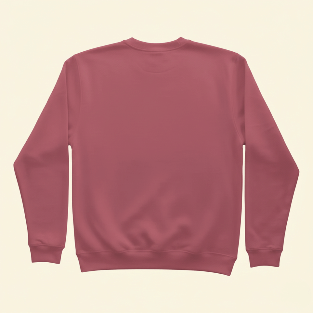 back view of the crimson sweatshirt