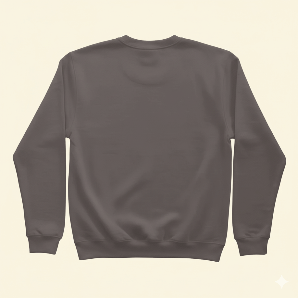 bakc view of the off black sweatshirt
