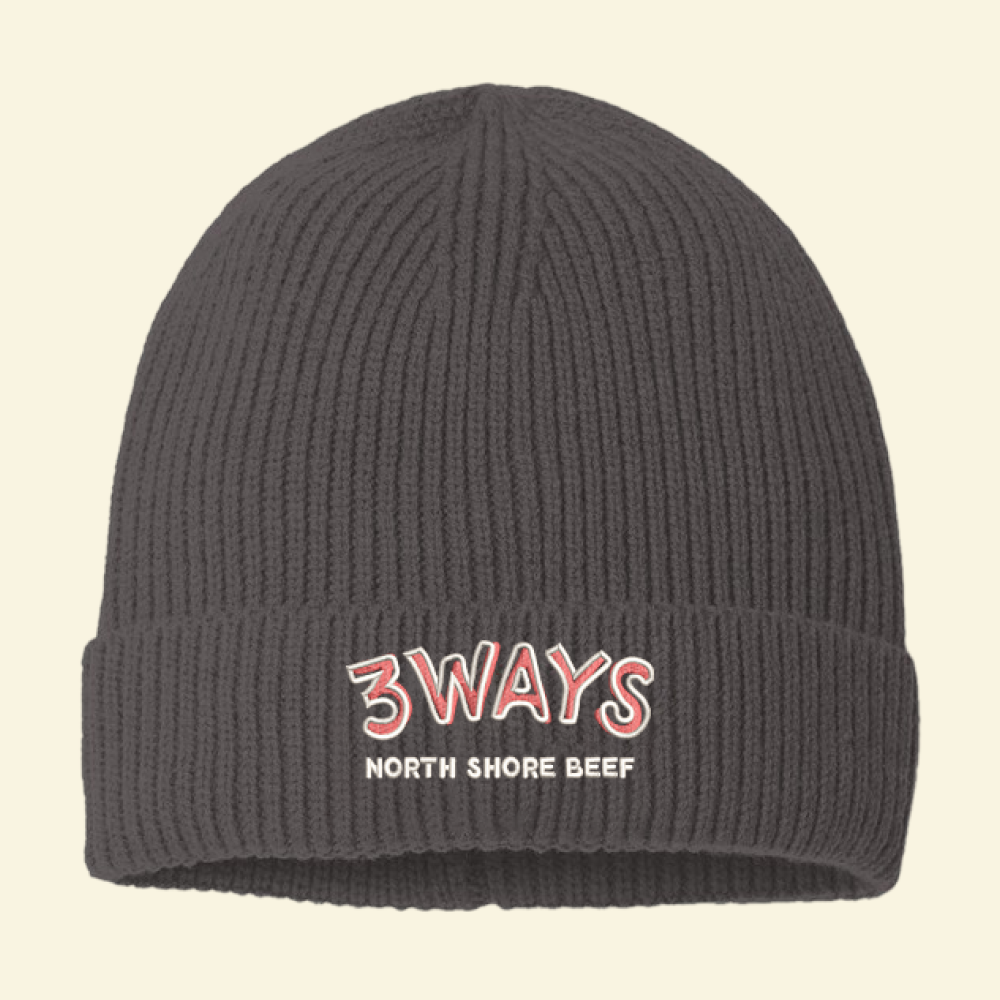 Bea​nie, Knit Hat, Headwear, 3Ways North Shore Beef, 3Ways Merch, Unisex, Accessories, Winter, Grey, Beef Country